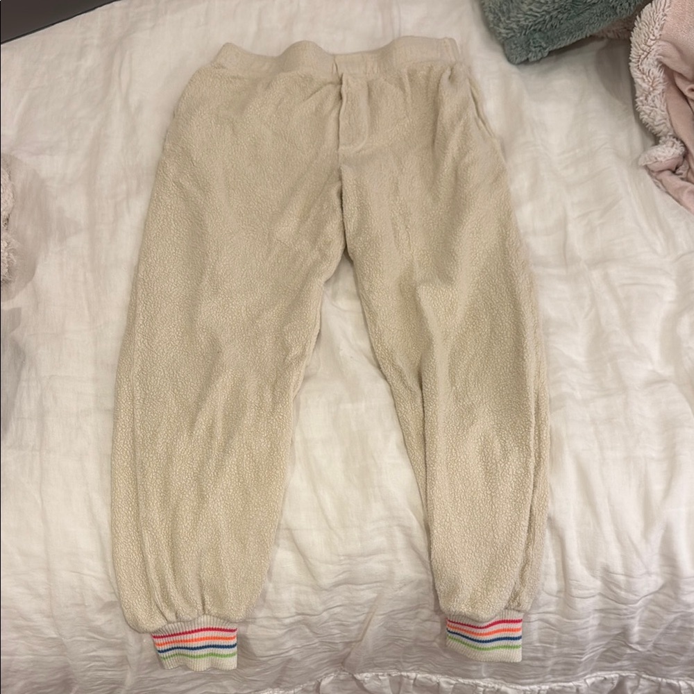 Sundry Cream Sweatpants with Elastic Cuffs